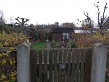 A view of a garden shed in the allotments of Dr Schreber, Leipzig, Germany
