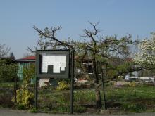 An information point in the allotments at Skalka